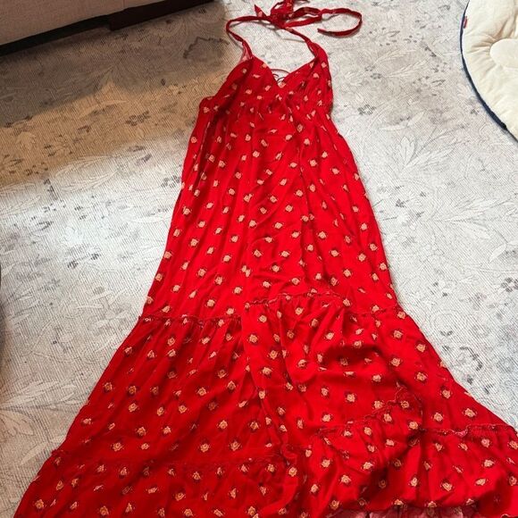 Express Red and White Floral Maxi Dress - Picture 1 of 2